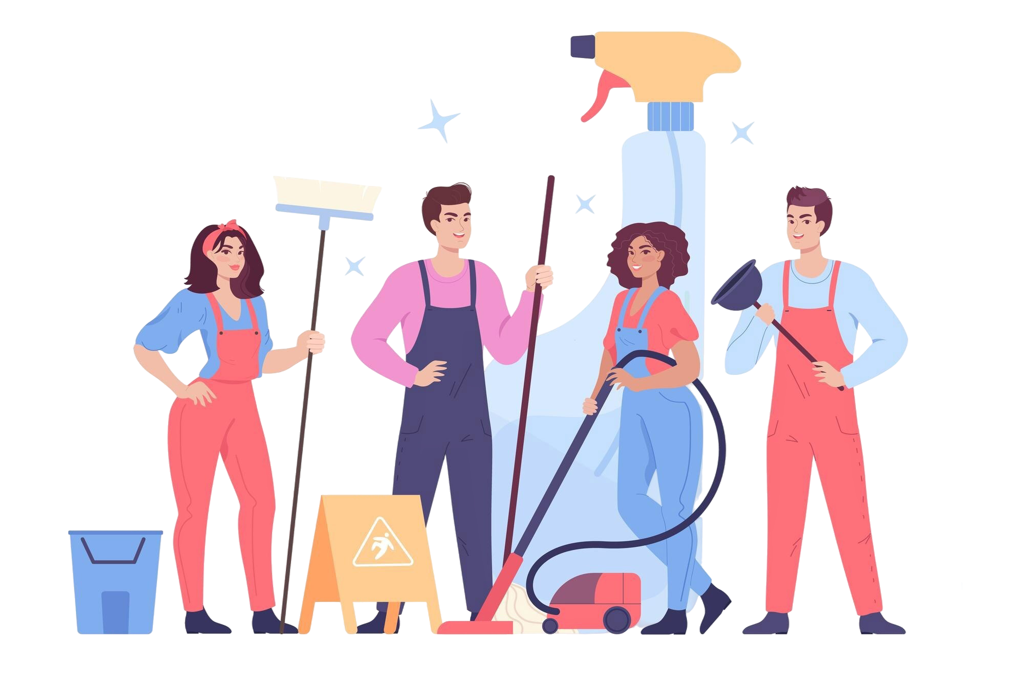 Office cleaning team